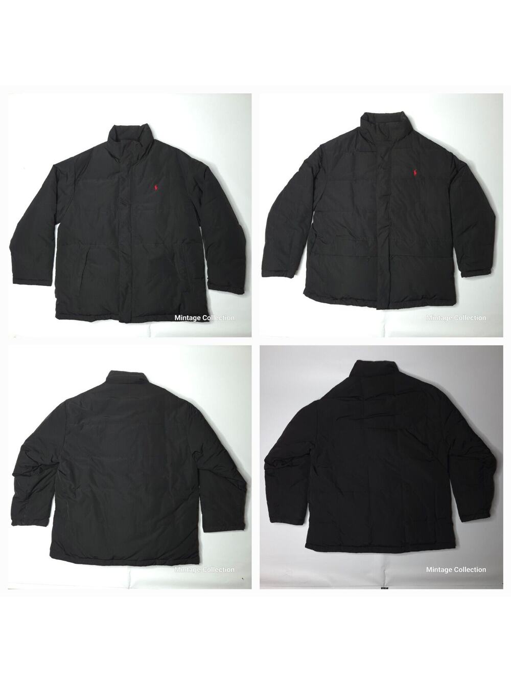VINTAGE POLO RALPH LAUREN BLACK REVERSIBLE DOWN FEATHER FILLED PUFFER JACKET XL